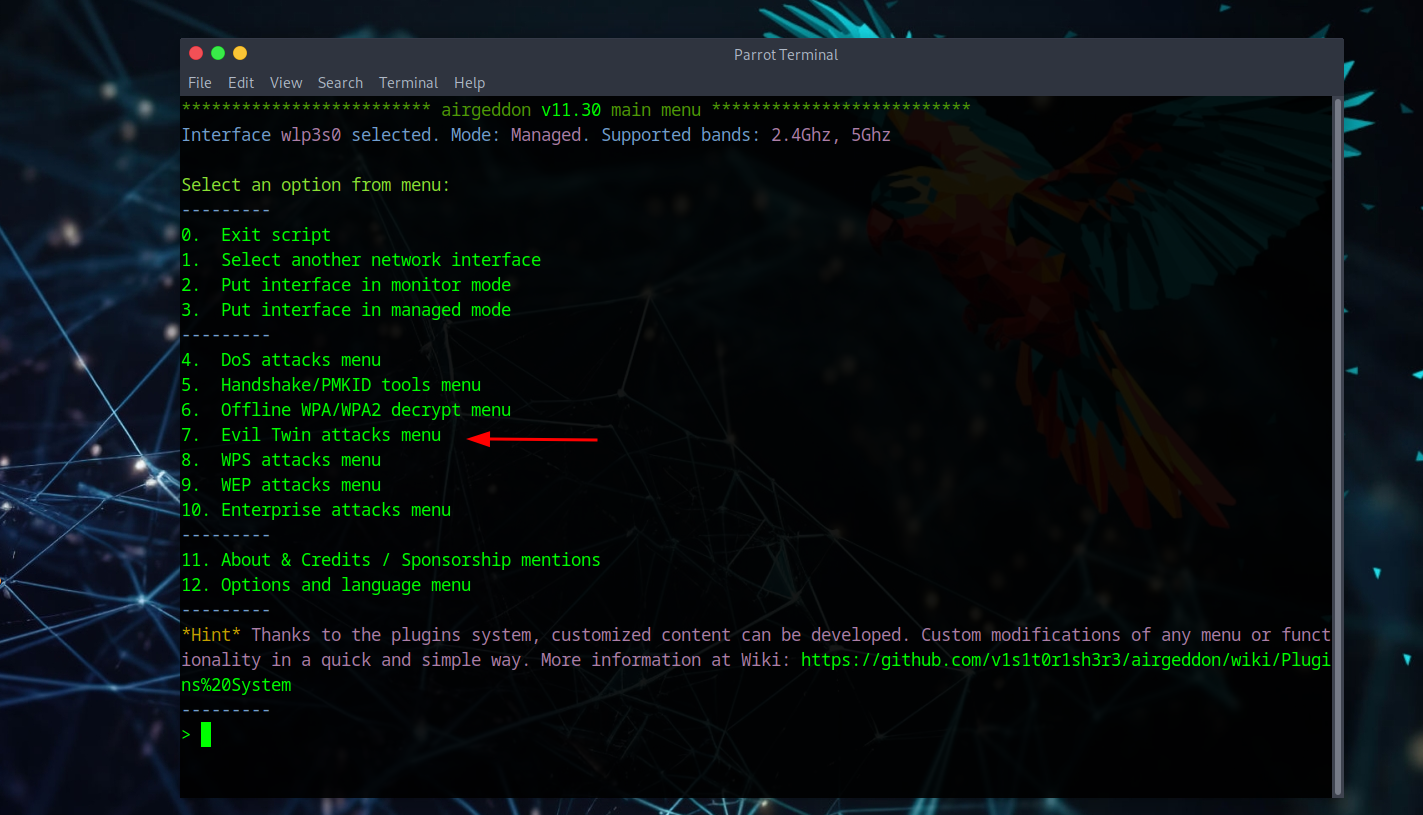 Attack Method Selection