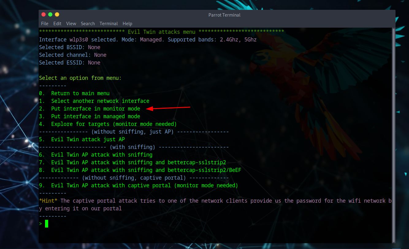 Monitor Mode Activation