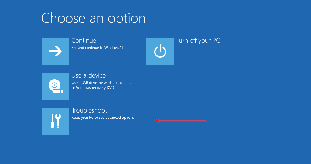 Troubleshoot Menu