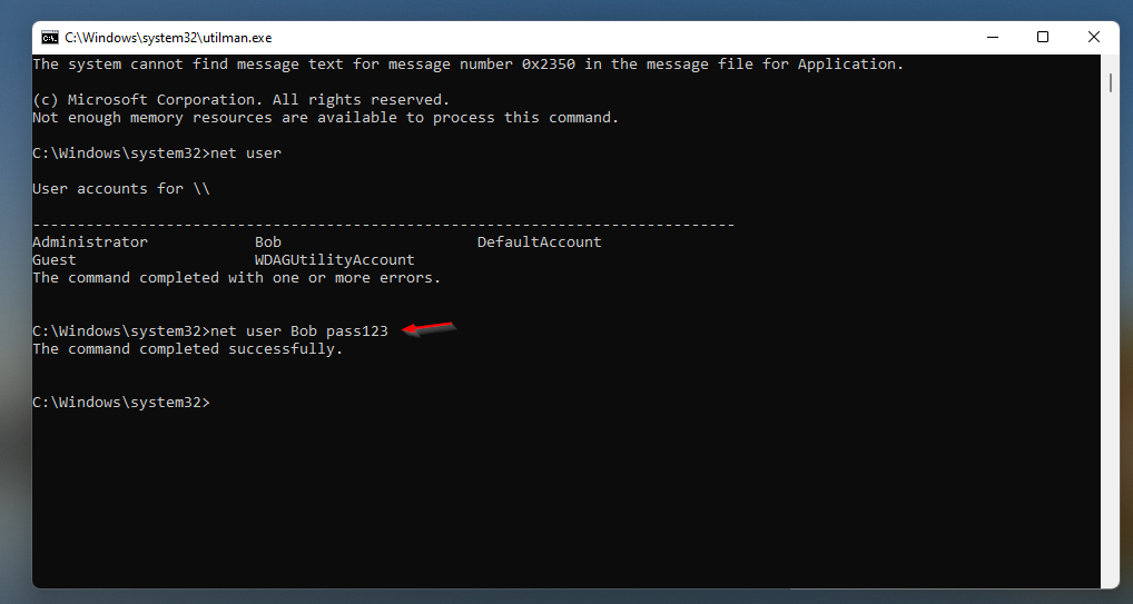 Password Reset Command