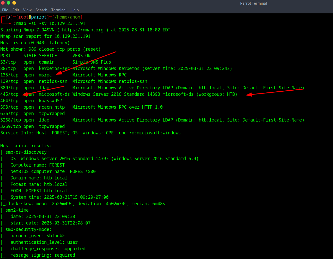 Nmap Scan Results