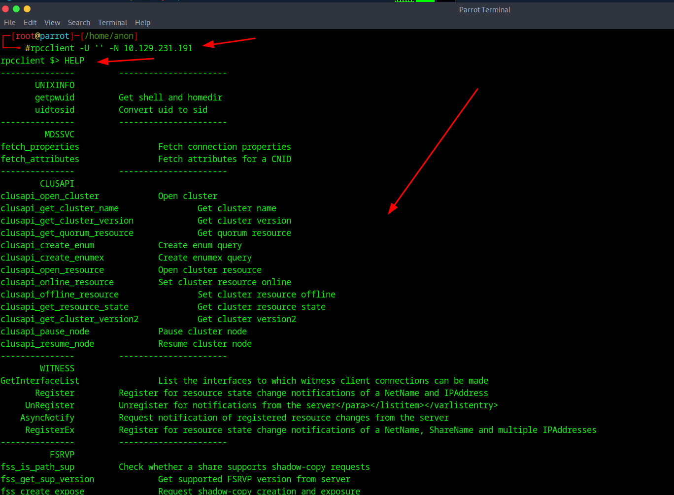 RPC Help Commands