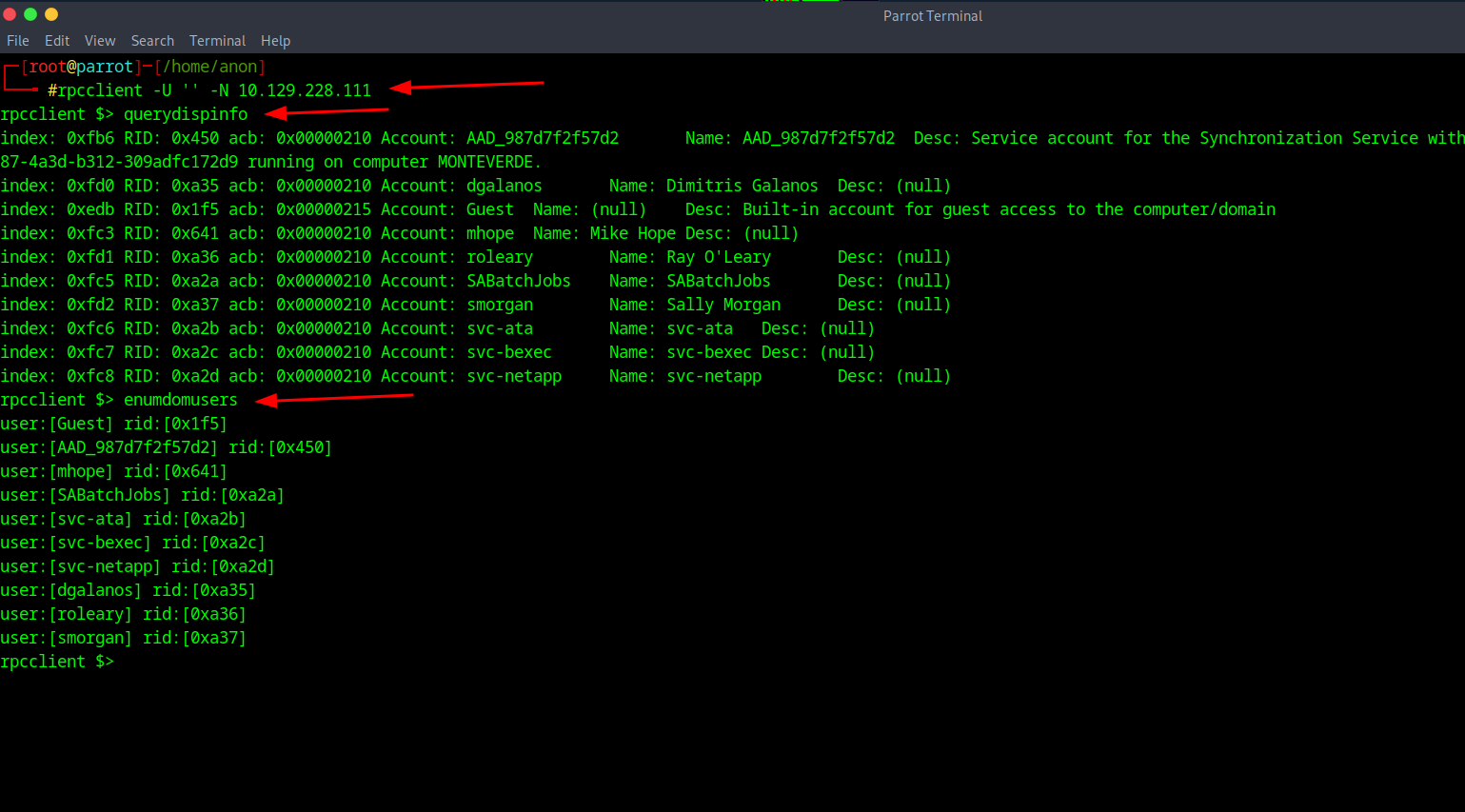 RPC Help Commands